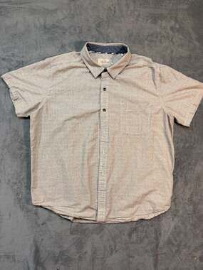 Old Ranch Organic Cotton Short Sleeve Button Up Shirt Tan XL